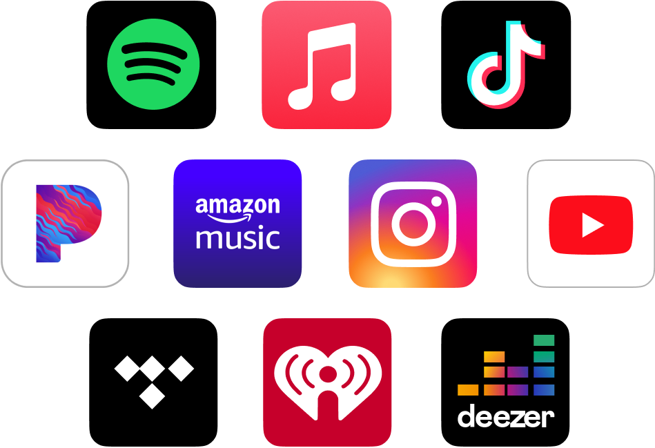 Logos de los servicios de streaming de música